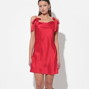 Adelyn Rae Kia Satin Mini Dress with Bows